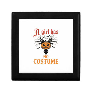 Halloween Girl Has No Costume Pumpkin Gift Box