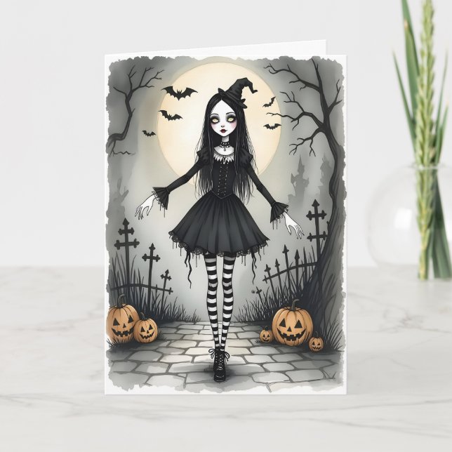 Halloween Girl Holiday Card (Front)