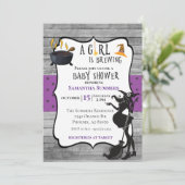 Halloween Girl is Brewing Witch Baby Shower Invitation (Standing Front)