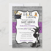Halloween Girl is Brewing Witch Baby Shower Invitation (Front)