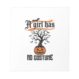 Halloween Girl No Costume Vintage Pumpkin_1 Notepad
