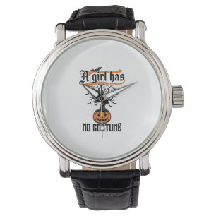 Halloween Girl No Costume Vintage Pumpkin_1 Watch