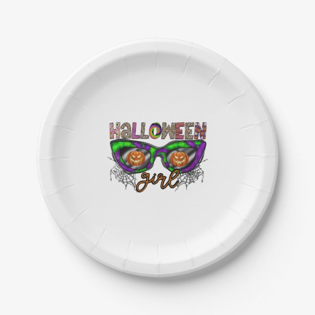 Halloween Girl Paper Plates (Front)