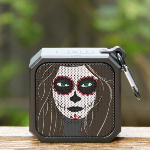 Halloween girl sugar skull face bluetooth speaker