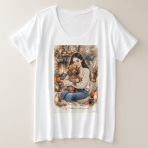 Halloween Girl With Poodle Plus Size T-Shirt