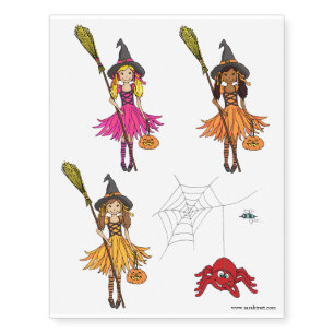 Halloween girls and spider tattoos
