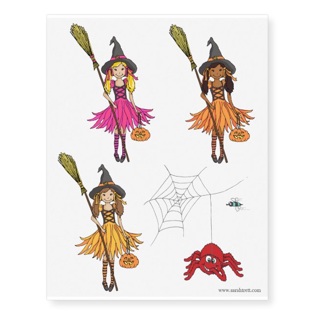 Halloween girls and spider tattoos (Front)