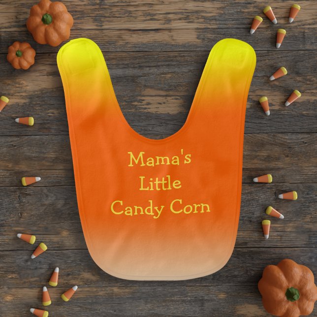 Halloween Girls Cute Candy Corn Ombre Baby Bib (Yellow and orange ombre baby bib perfect for your little candy corn)