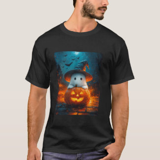 Halloween Girls Design Boys Ghost Pumpkin Kids Hal T-Shirt