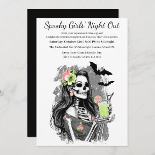 Halloween Girls Night Out Spooky Cocktail Party Invitation