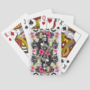 Halloween Girls Night Out Spooky Skeleton Party Poker Cards