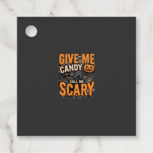 Halloween Give Me Candy Scary Cat Favor Tags