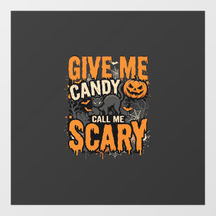Halloween Give Me Candy Scary Cat Floor Decals