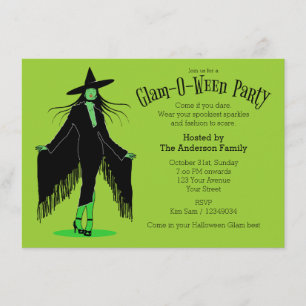Halloween Glam Witch Party Invitation