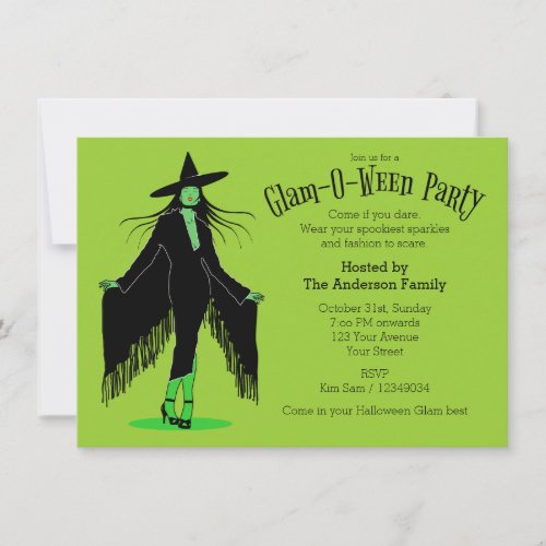 Halloween Glam Witch Party Invitation