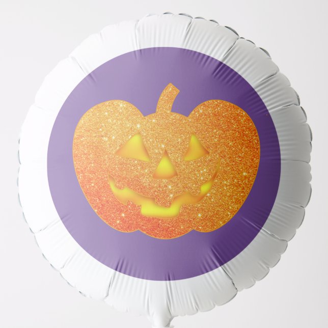 Halloween Glitter Pumpkin Balloon (Front)