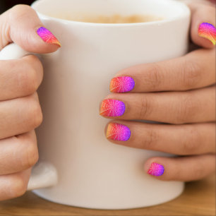 Halloween Glitters Golden Web Rainbow Base Minx Nail Art