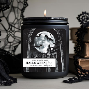 Halloween Glow Candle Label Sticker – Gothic Moon