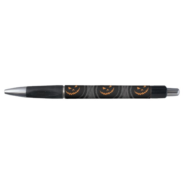 Halloween Glowing Jack O'Lantern in a black swirl Pen (Front)