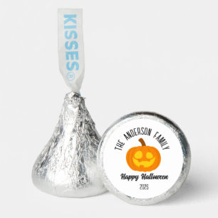 Halloween Glowing Pumpkin Face Personalized Name Hershey®'s Kisses®