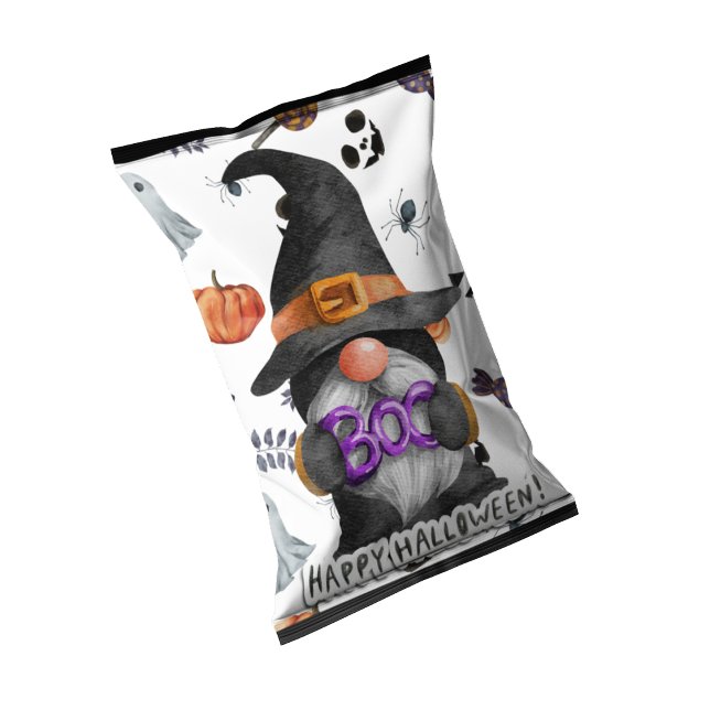 Halloween Gnome Chip Bag Wrappers Party Favors Notepad (Chip Bag wrapper Halloween party favors)