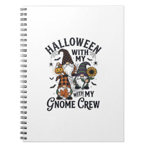 Halloween Gnome Crew Vintage Engraving Shirt_1 Notebook