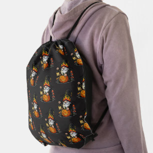 Halloween Gnome Drawstring Backpack