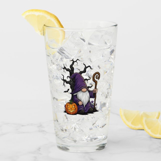 Halloween Gnome Glass Cup (Front Ice)