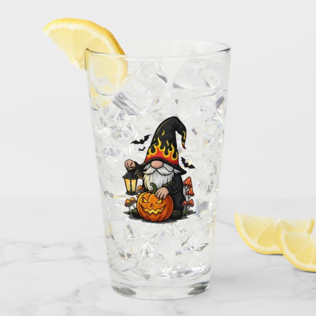 Halloween Gnome Glass Cup (Front Ice)