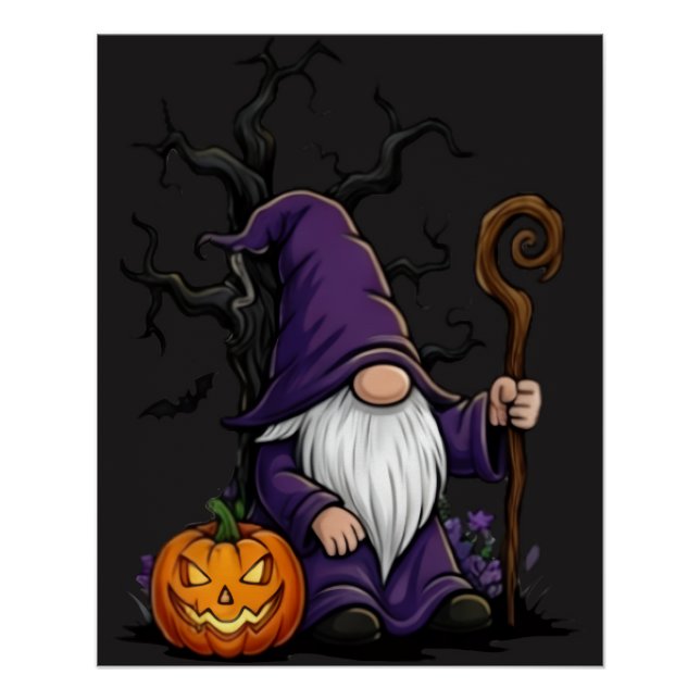 Halloween Gnome Glossy Poster (Front)