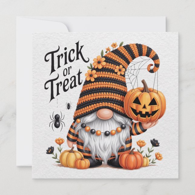 Halloween Gnome Greeting Card (Front)