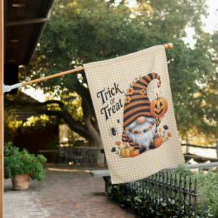 Halloween Gnome House Flag