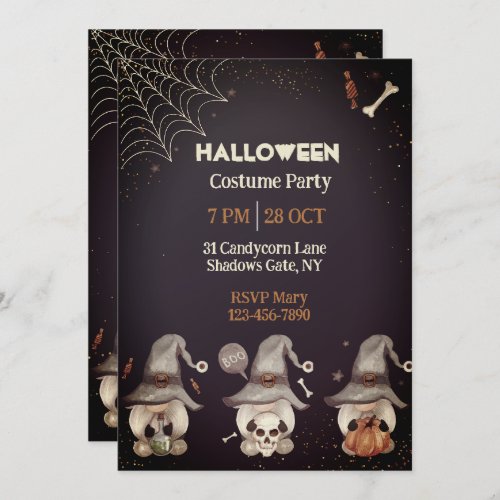 Halloween Gnome Invitation