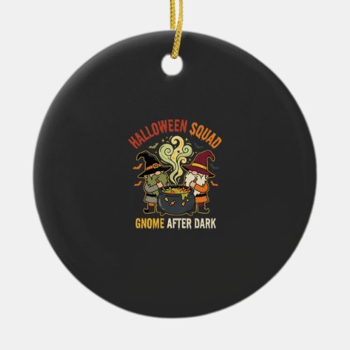 Halloween Gnome Midnight Mischief Ceramic Ornament