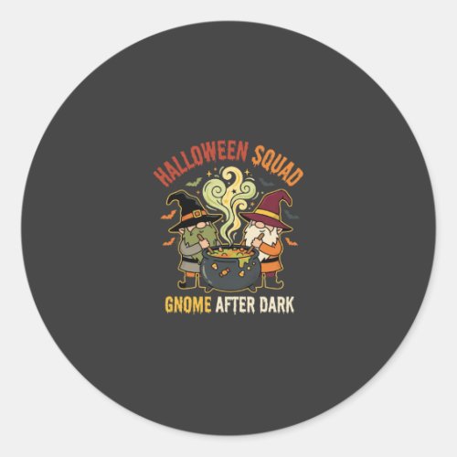 Halloween Gnome Midnight Mischief Classic Round Sticker