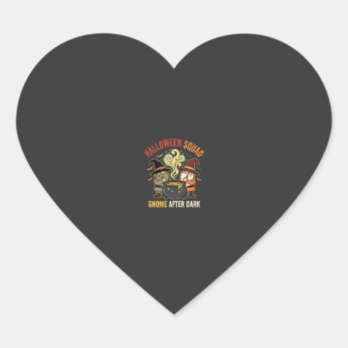 Halloween Gnome Midnight Mischief Heart Sticker