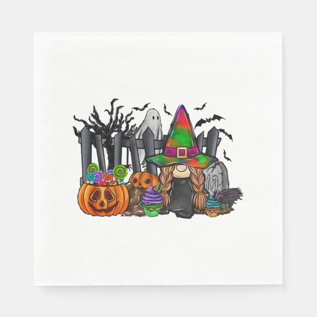 Halloween Gnome Napkins (Front)