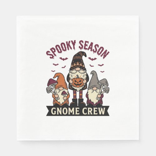Halloween Gnome Shirt Spooky Gnome Crew Vintage De Napkins