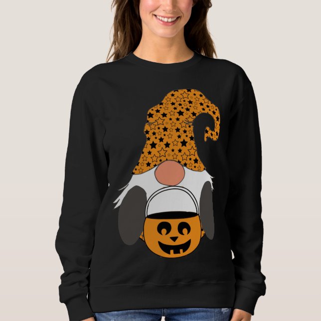 Halloween Gnome Trick Or Treat Nordic Gnome Orange Sweatshirt (Front)