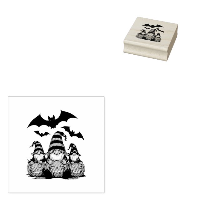 Halloween Gnome Wood Art Stamp (Stamped)
