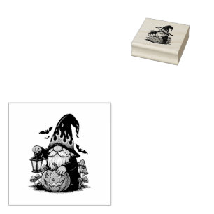 Halloween Gnome Wood Art Stamp
