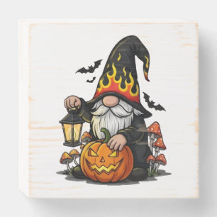 Halloween Gnome Wood Box Sign