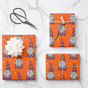 Halloween Gnome Wrapping Paper Sheets