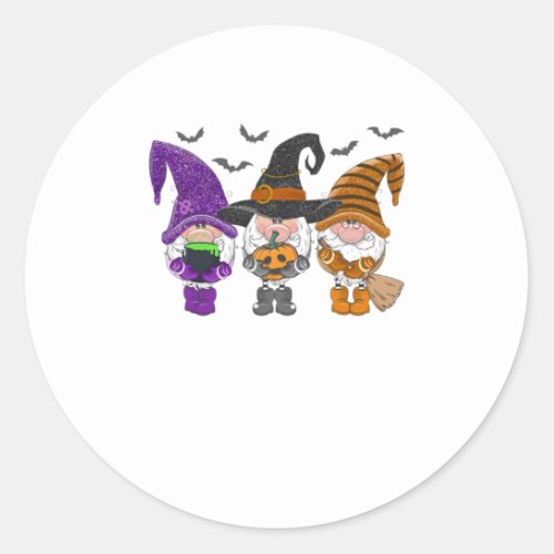 Halloween Gnomes Cute Autumn Pumpkin Fall Fu Classic Round Sticker