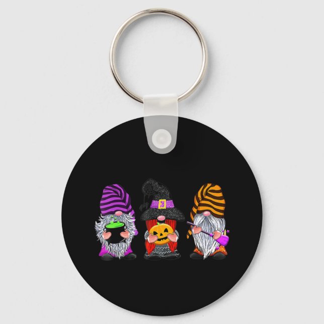 Halloween Gnomes Cute Autumn Pumpkin Fall Fun Holi Keychain (Front)