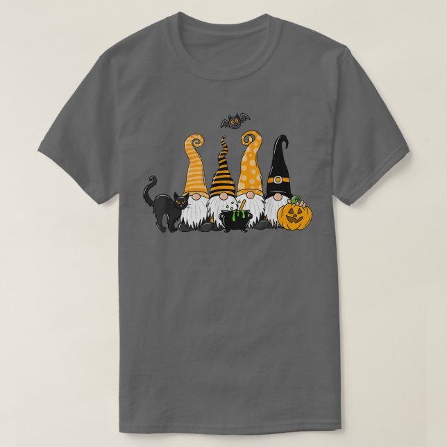 Halloween Gnomes Cute Autumn Pumpkin Fall Holiday  T-Shirt (Design Front)