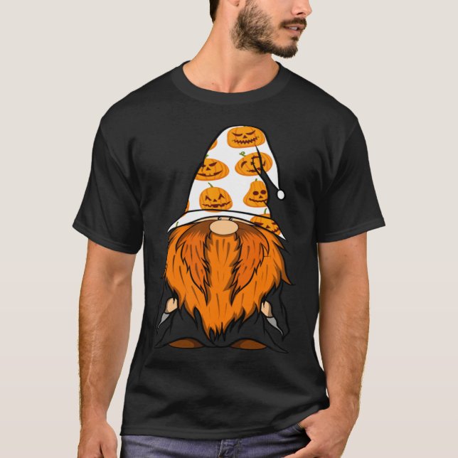 Halloween Gnomes Cute Autumn Pumpkin Fall  Holiday T-Shirt (Front)