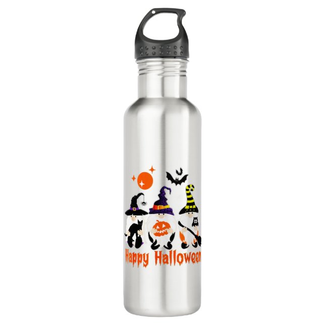 Halloween Gnomes Cute Autumn Pumpkin Fall Stainless Steel Water Bottle (Front)