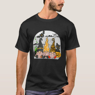 Halloween Gnomes Cute Autumn Pumpkin Fall Xmas Hol T-Shirt