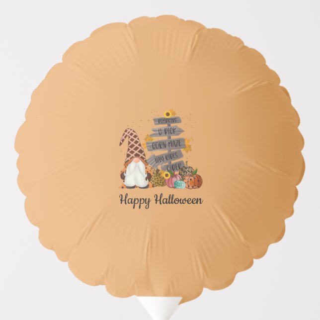 Halloween Gnomes, Fall, Pumpkins, Halloween Party Balloon (Front)